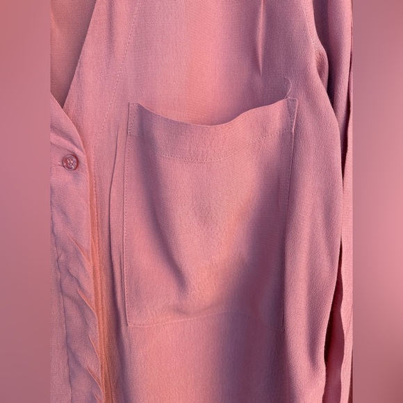 Topshop women’s longsleeve pink lightweight top front pocket size 2 preloved - Picture 5 of 6